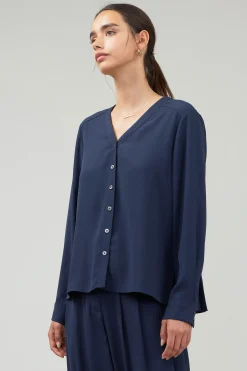 Online Buttondown Blouse Women Long Sleeve Tops