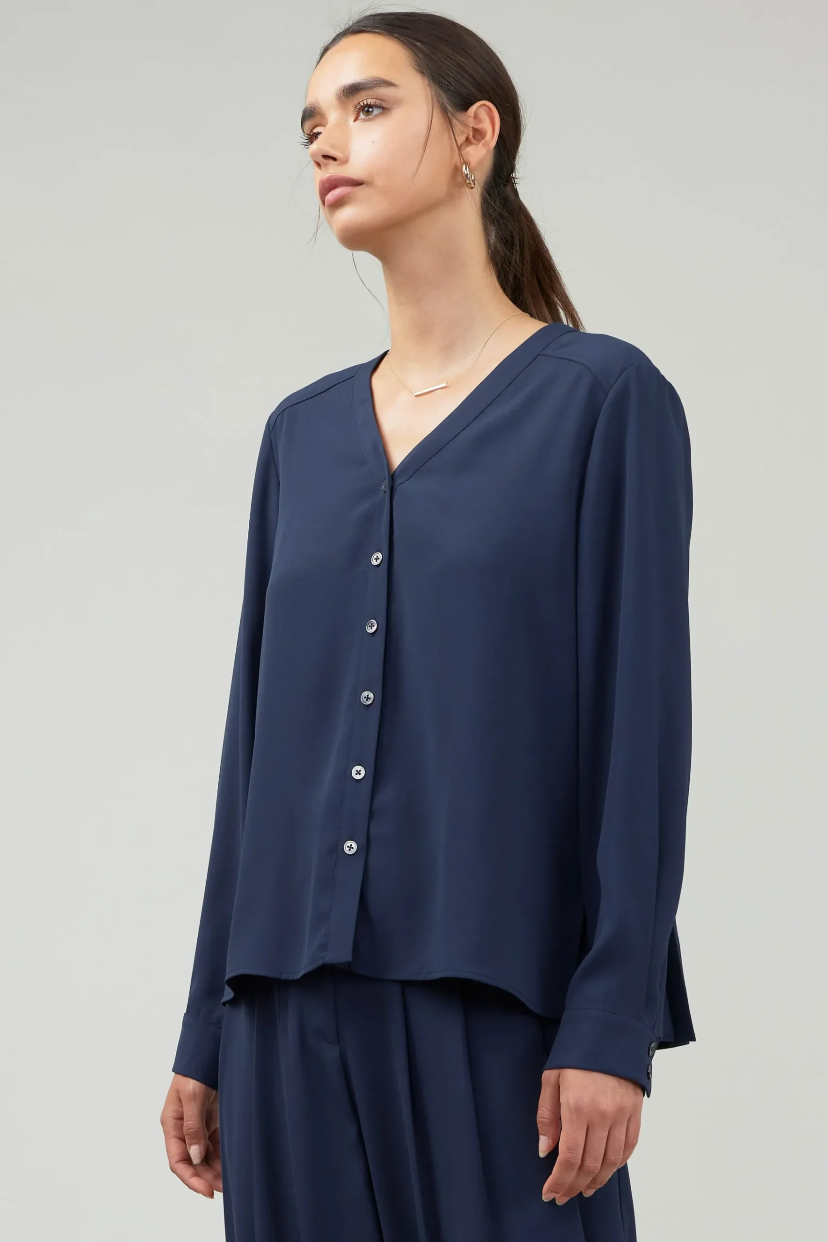 Online Buttondown Blouse Women Long Sleeve Tops