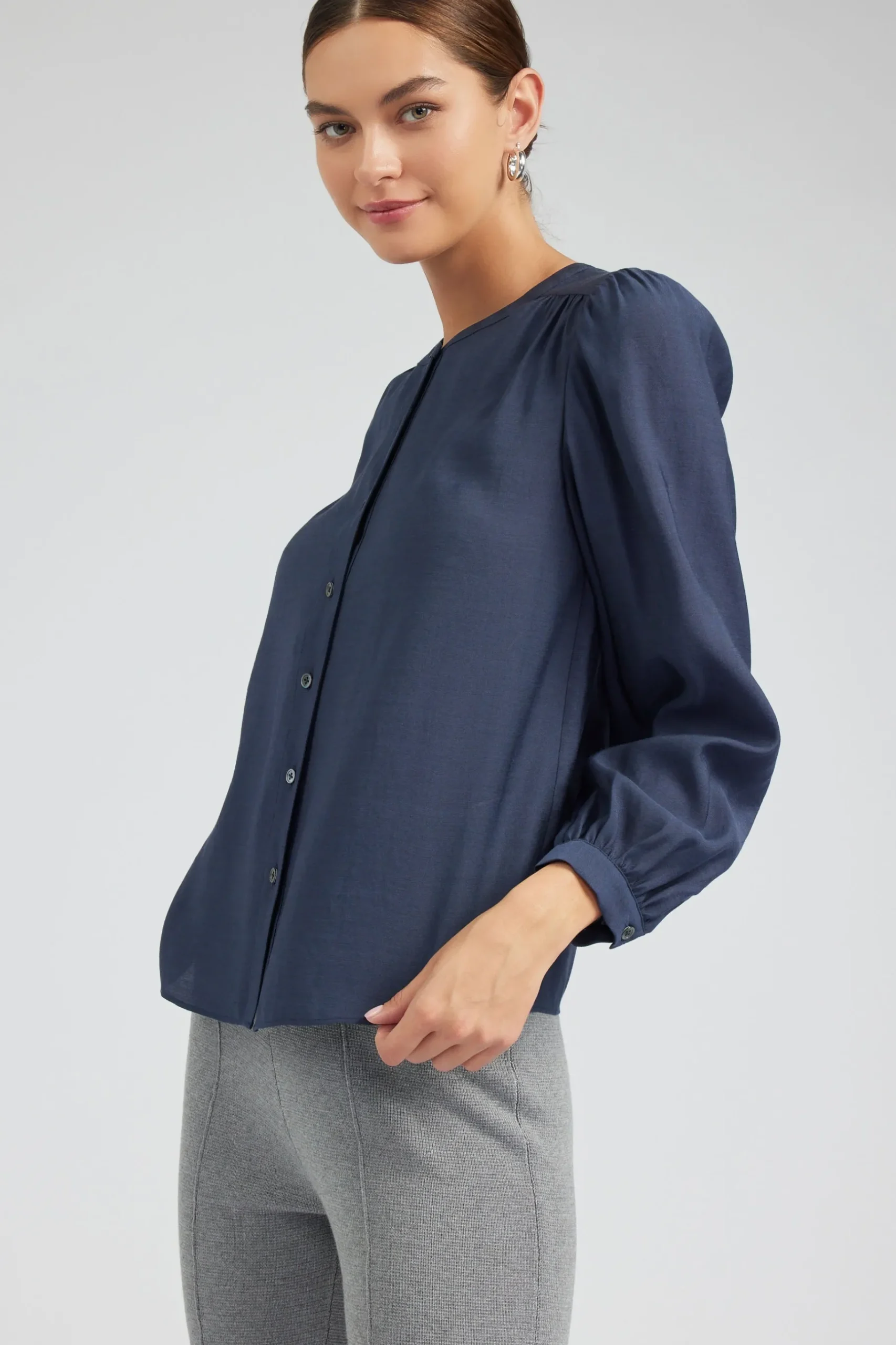 Sale Buttoned Blouse Women Long Sleeve Tops