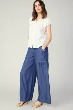 Discount Buttoned Cotton Blouse Women Sleeveless Tops