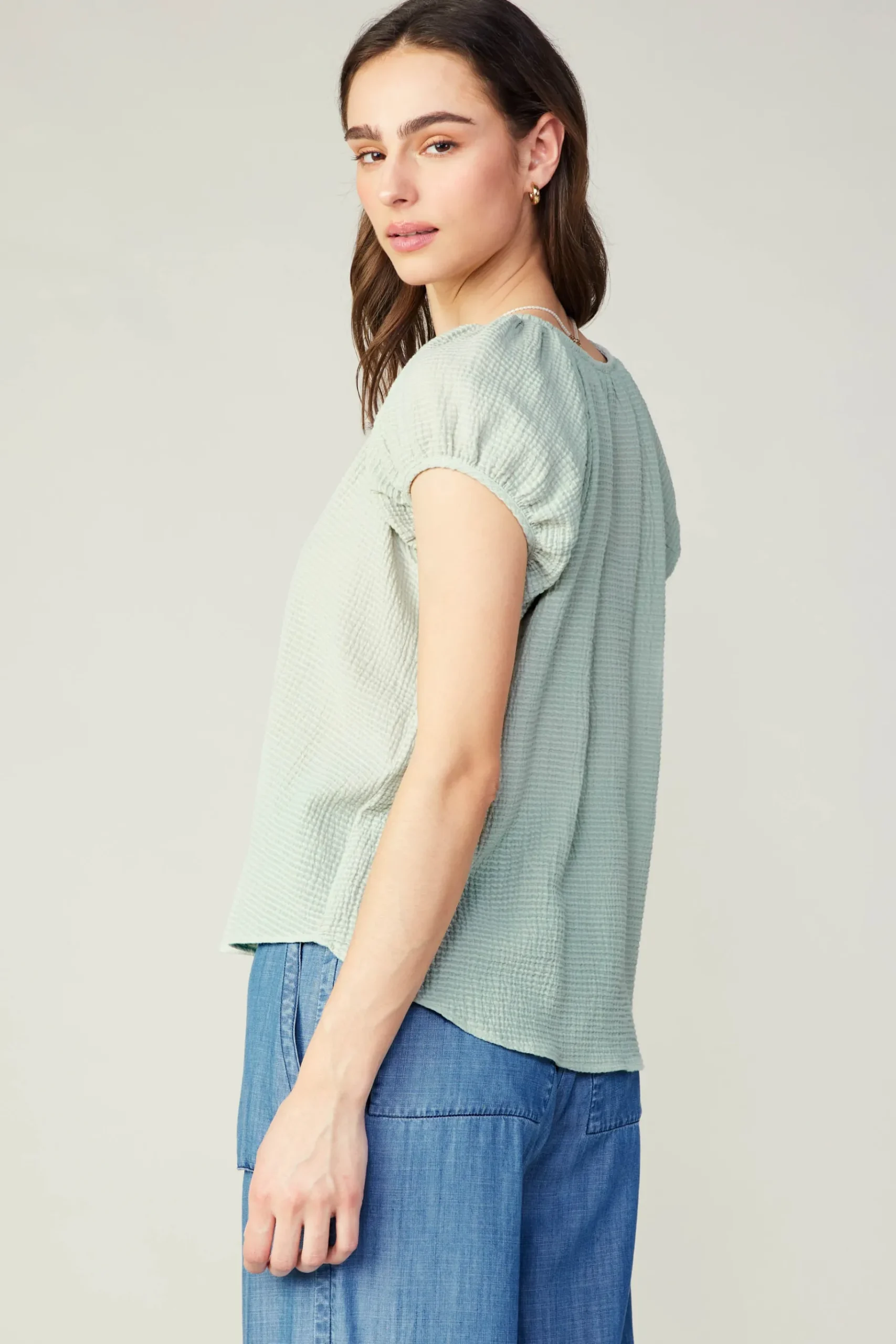 Clearance Buttoned Cotton Blouse Women Sleeveless Tops | Short Sleeve Tops