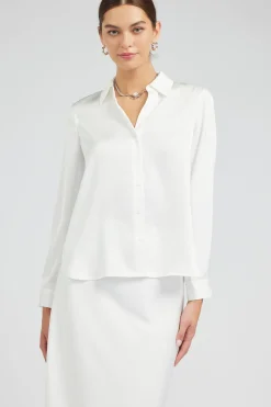 New Buttonup Collared Shirt Women Long Sleeve Tops