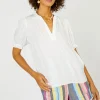 New Camelia Ruffled Blouse Women Short Sleeve Tops