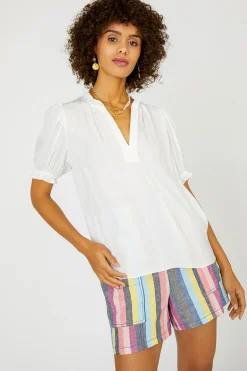 New Camelia Ruffled Blouse Women Short Sleeve Tops