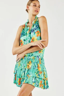 Hot Cara Pleated Mini Dress Women Mini Dresses