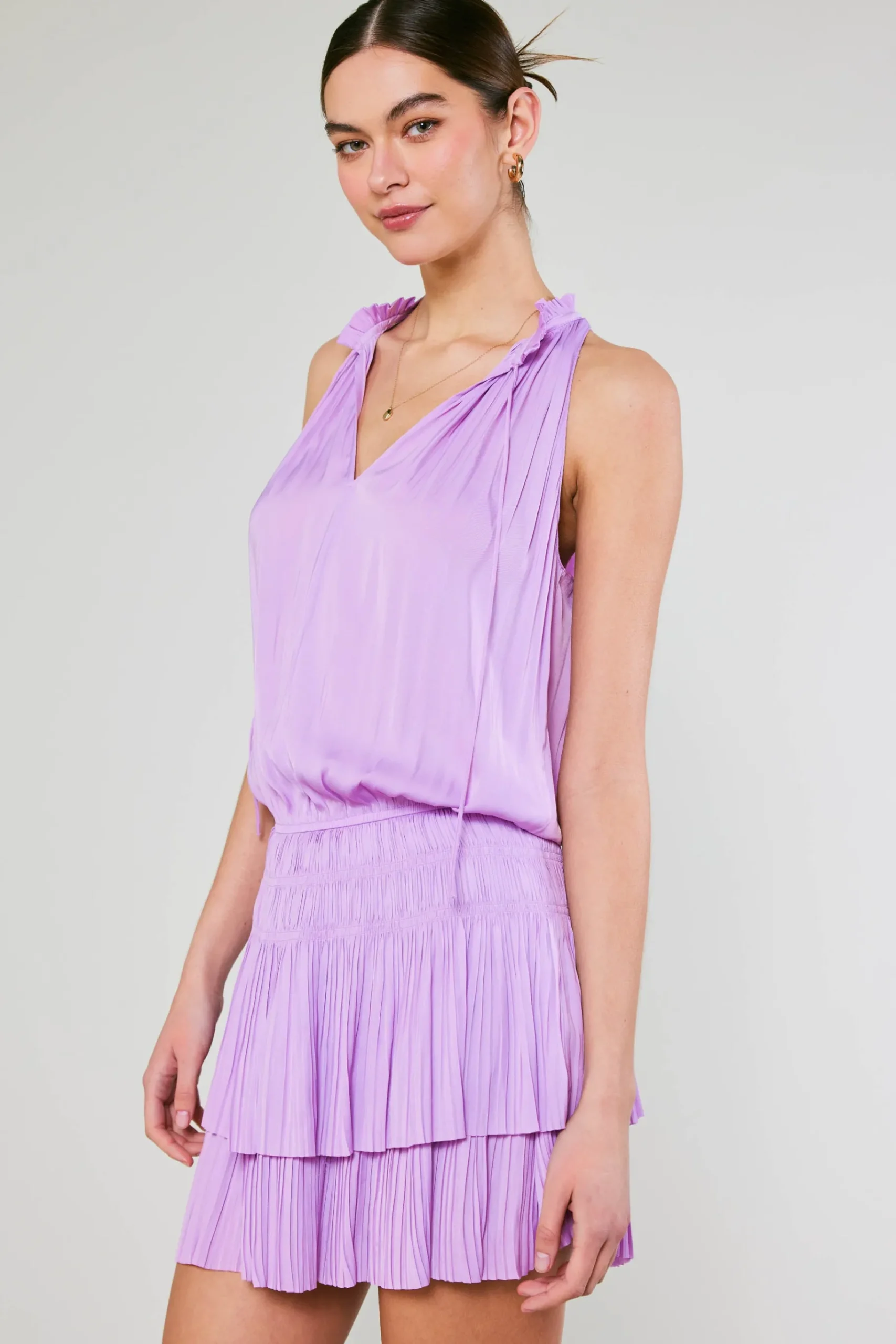Clearance Cara Pleated Mini Dress Women Mini Dresses