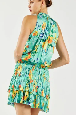 Hot Cara Pleated Mini Dress Women Mini Dresses