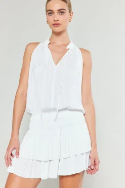 Clearance Cara Sleeveless Pleated Mini Dress Women Mini Dresses