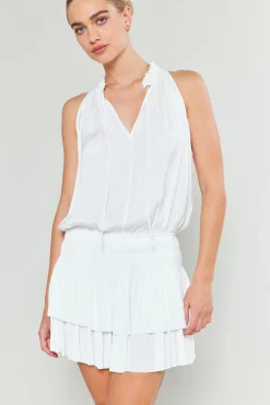 Clearance Cara Sleeveless Pleated Mini Dress Women Mini Dresses