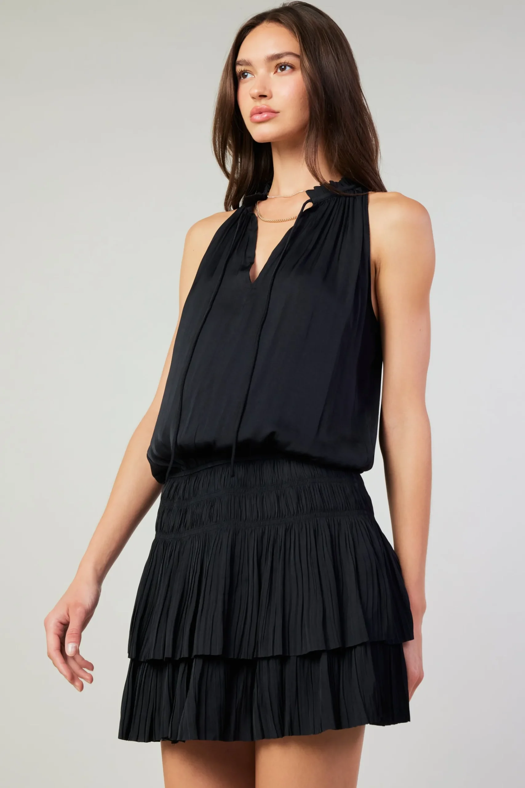 Online Cara Sleeveless Pleated Mini Dress Women Mini Dresses