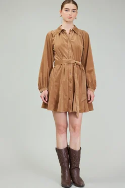 Outlet Carmel Corduroy Mini Dress Women Mini Dresses