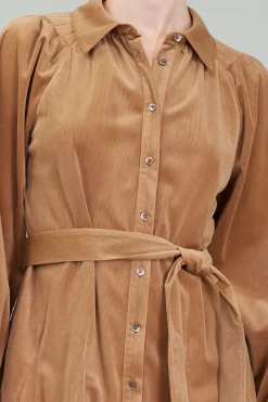 Outlet Carmel Corduroy Mini Dress Women Mini Dresses