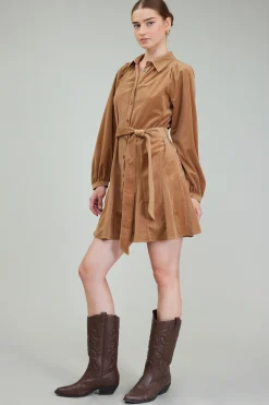 Outlet Carmel Corduroy Mini Dress Women Mini Dresses