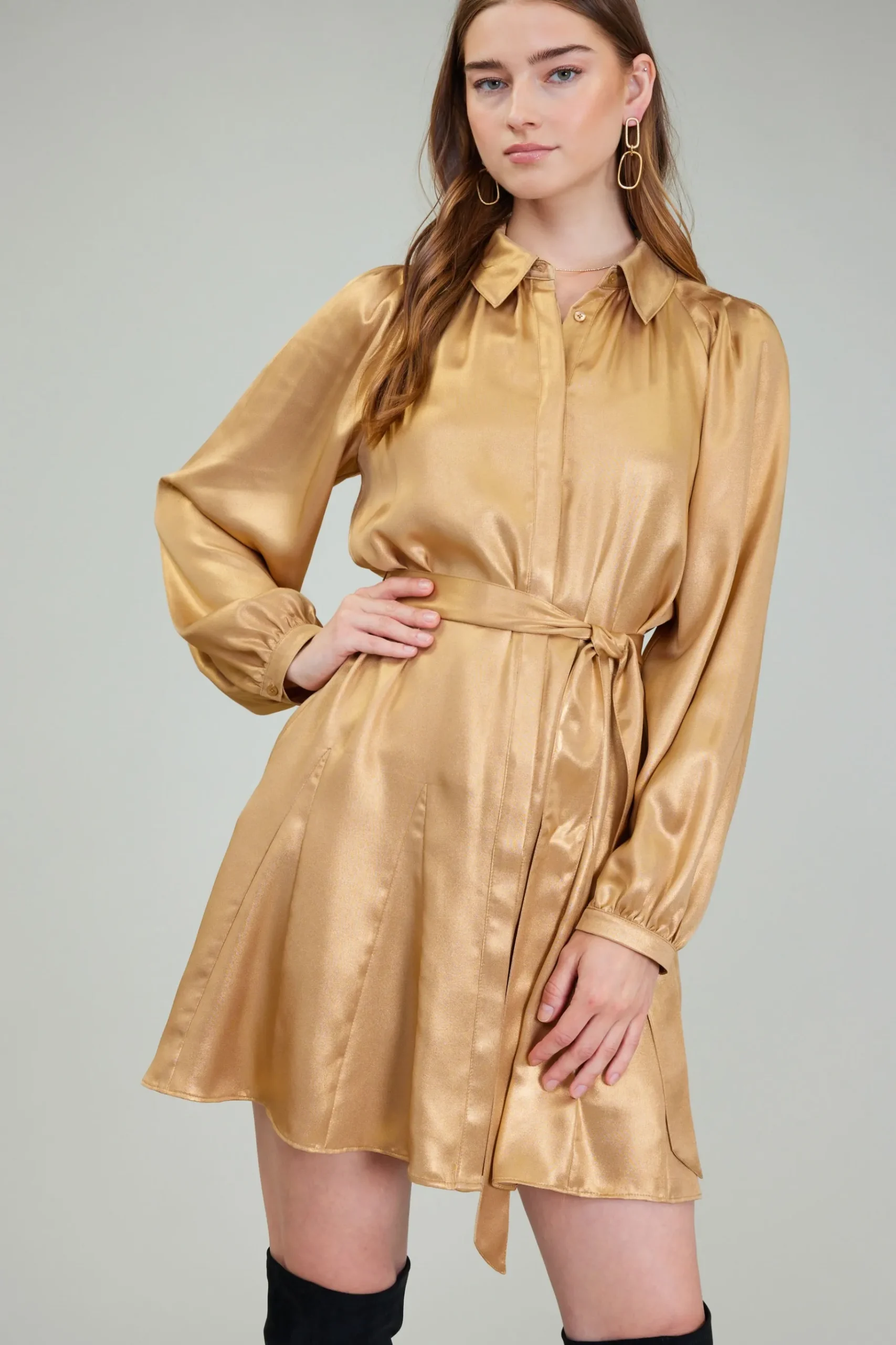 Sale Carmel Metallic Mini Dress Women Mini Dresses