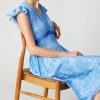 New Carolina Pleated Skirt Midi Dress Women Midi Dresses