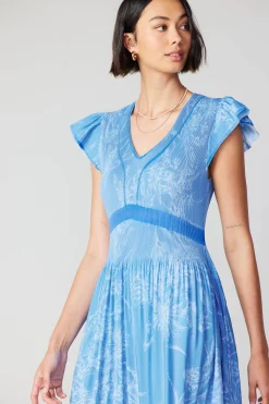 New Carolina Pleated Skirt Midi Dress Women Midi Dresses