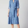 Hot Buttondown Dress Women Midi Dresses