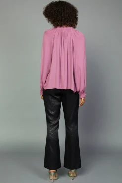 Outlet Charlotte Pleated Blouse Women Long Sleeve Tops