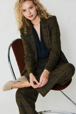Discount Checkered Wide Leg Pants Women Pants