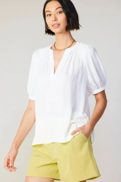 New Classic V Neck Blouse Women Short Sleeve Tops