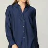 Online Collared Button Down Shirt Women Long Sleeve Tops