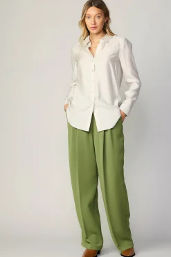 Sale Collared Button Down Shirt Women Long Sleeve Tops