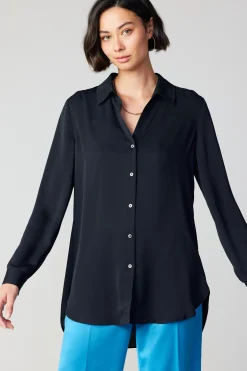 Online Collared Buttondown Shirt Women Long Sleeve Tops