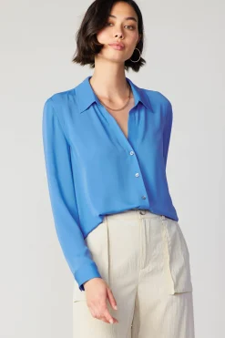 Fashion Collared Buttondown Shirt Women Long Sleeve Tops