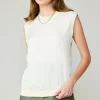 Online Contrast Crewneck Top Women Sleeveless Tops | Sweaters