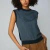 Sale Contrast Crewneck Top Women Sleeveless Tops | Sweaters