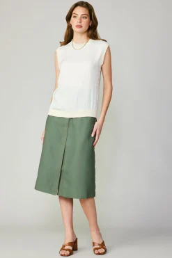 Online Contrast Crewneck Top Women Sleeveless Tops | Sweaters