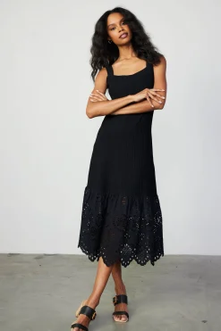 Best Contrast Lace Knit Dress Women Knitwear | Midi Dresses