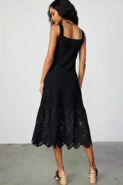 Best Contrast Lace Knit Dress Women Knitwear | Midi Dresses