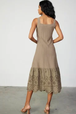 Sale Contrast Lace Knit Dress Women Knitwear | Midi Dresses