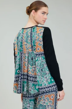 Hot Contrast Panel Sweater Top Women Knitwear | Long Sleeve Tops