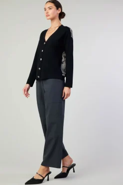 Discount Contrast Paneled Cardigan Women Cardigans | Sweaters