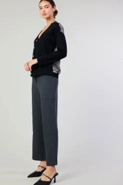 Discount Contrast Paneled Cardigan Women Cardigans | Sweaters