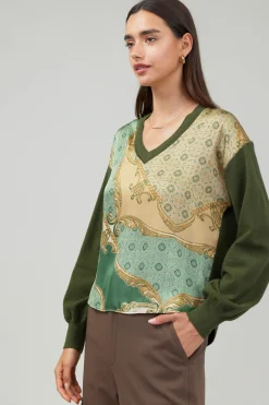 Hot Contrast Print Sweater Top Women Knitwear | Sweaters