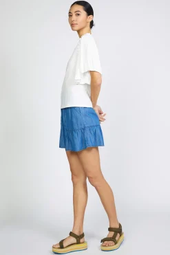 Online Contrast Sleeve Shirt Women Short Sleeve Tops