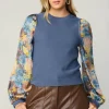 Discount Contrast Sleeve Sweater Top Women Sweaters