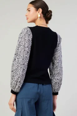 New Contrast Sleeve Sweater Top Women Knitwear | Sweaters