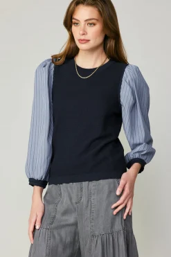 Fashion Contrast Sweater Top Women Long Sleeve Tops | Sweaters