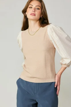 Sale Contrast Sweater Top Women Long Sleeve Tops | Sweaters