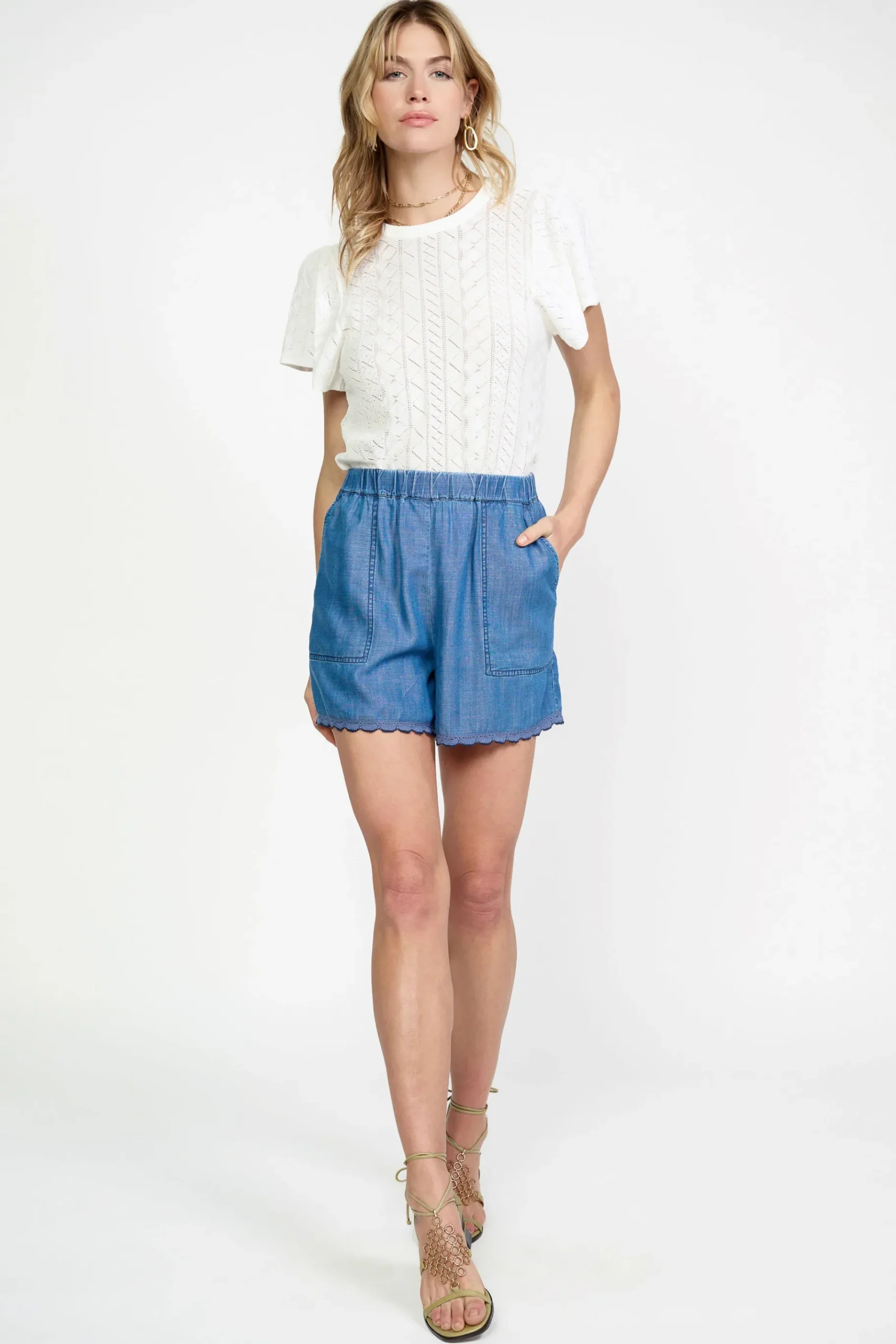 Online Contrast Trim Shorts Women Shorts