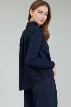 Fashion Corduroy Knit & Woven Top Women Knitwear | Long Sleeve Tops