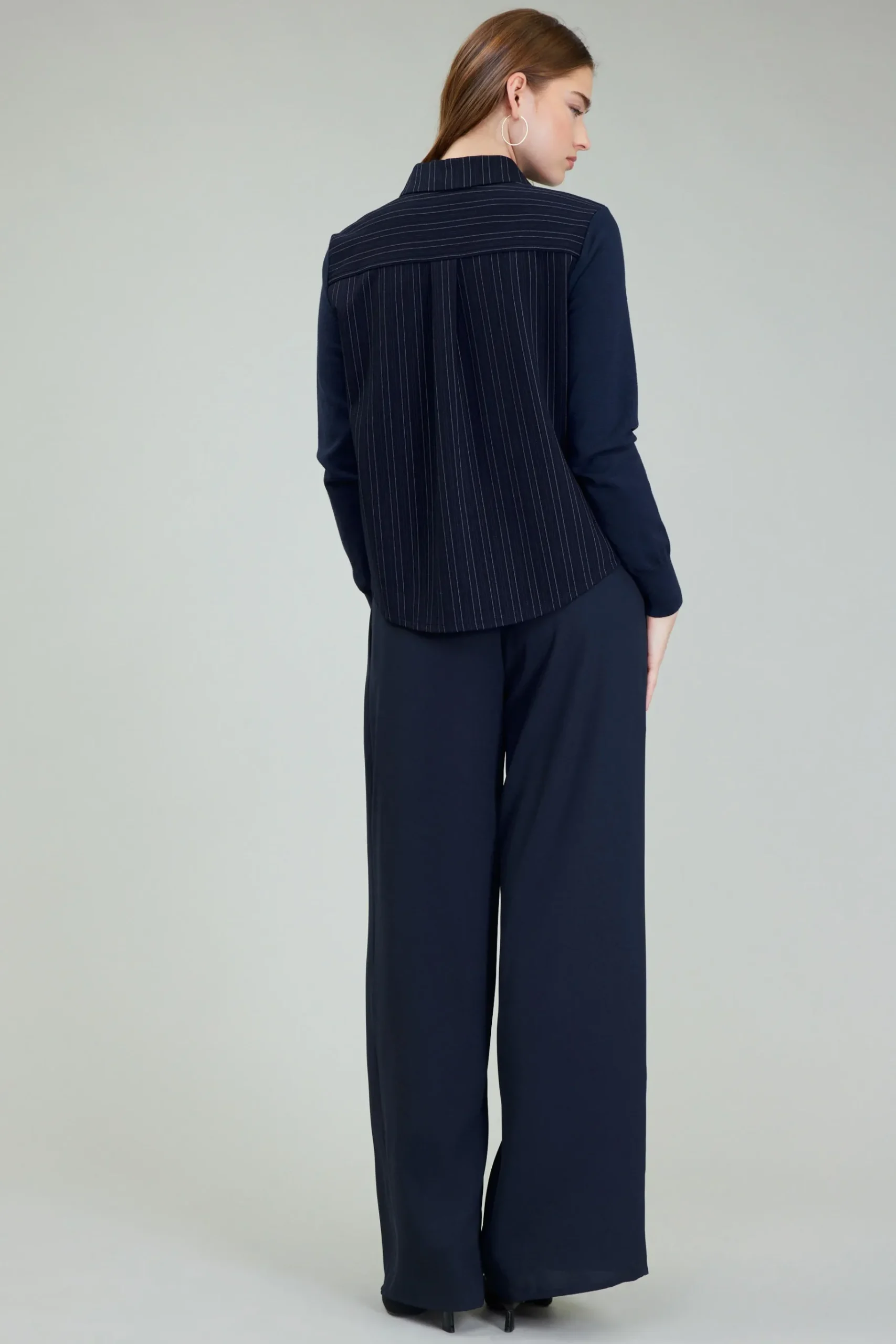Fashion Corduroy Knit & Woven Top Women Knitwear | Long Sleeve Tops