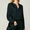 Sale Crinkle Plisse Blouse Women Long Sleeve Tops