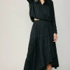 Outlet Crinkle Plisse Midi Skirt Women Skirts