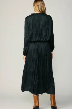 Outlet Crinkle Plisse Midi Skirt Women Skirts