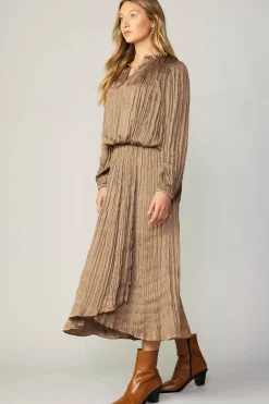 Discount Crinkle Plisse Midi Skirt Women Skirts